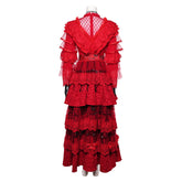 Beetlejuice Musical Lydia Deetz Red Wedding Dress Set Outfits Cosplay Costume